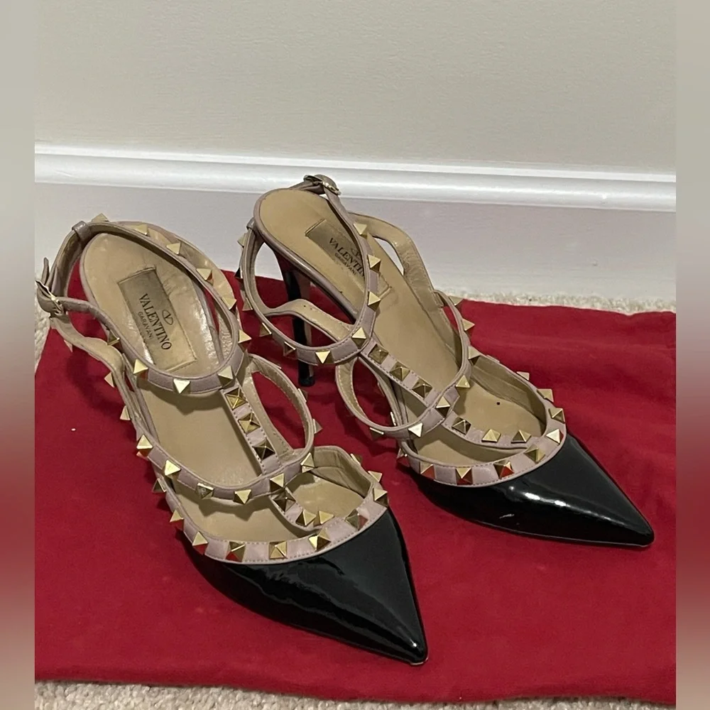 Valentino PATENT ROCKSTUD CAGED PUMP 100MM - Picture 4 of 12